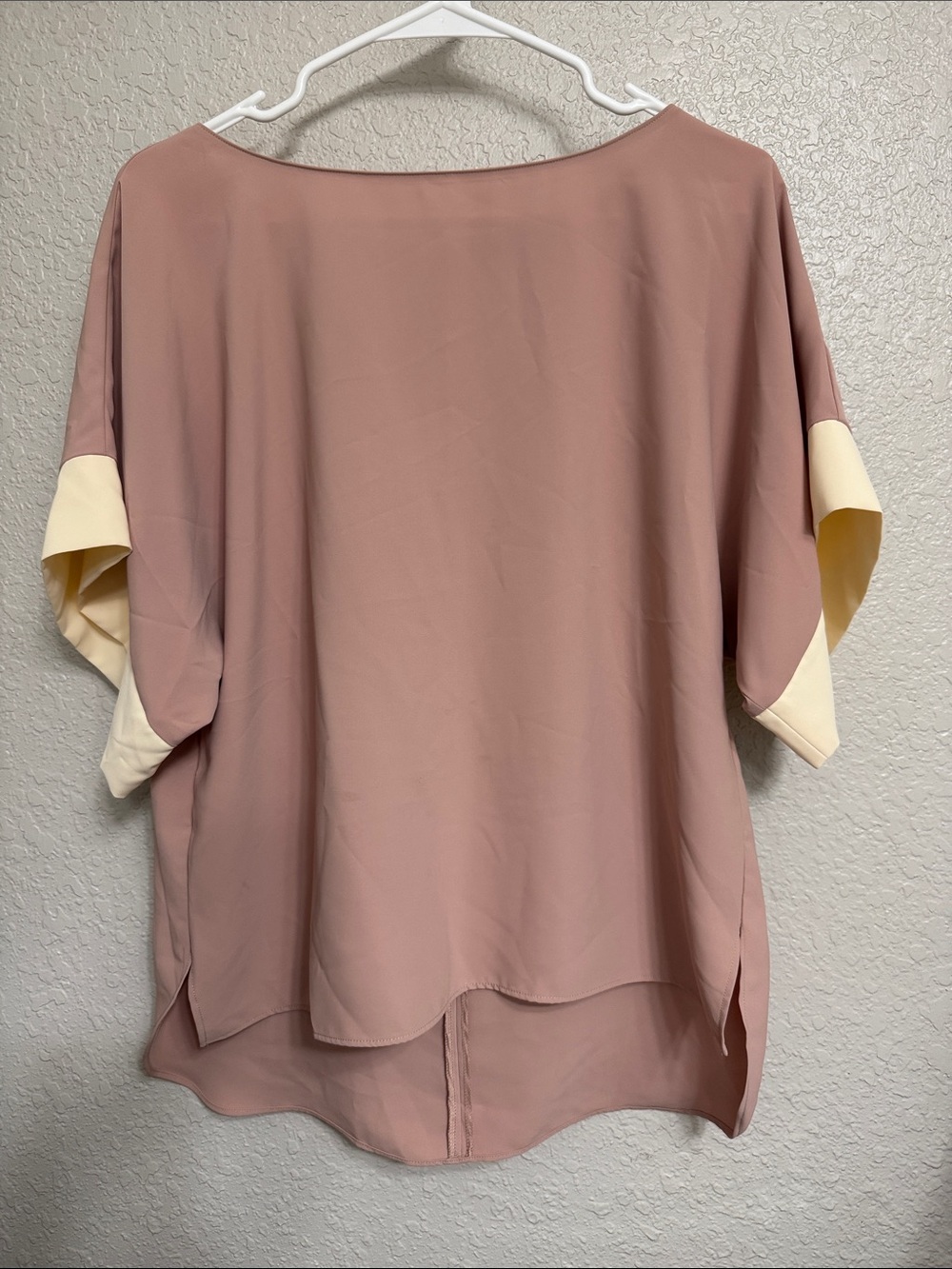 Zara Dusty Rose Blouse with Cream Sleeve Cuffs